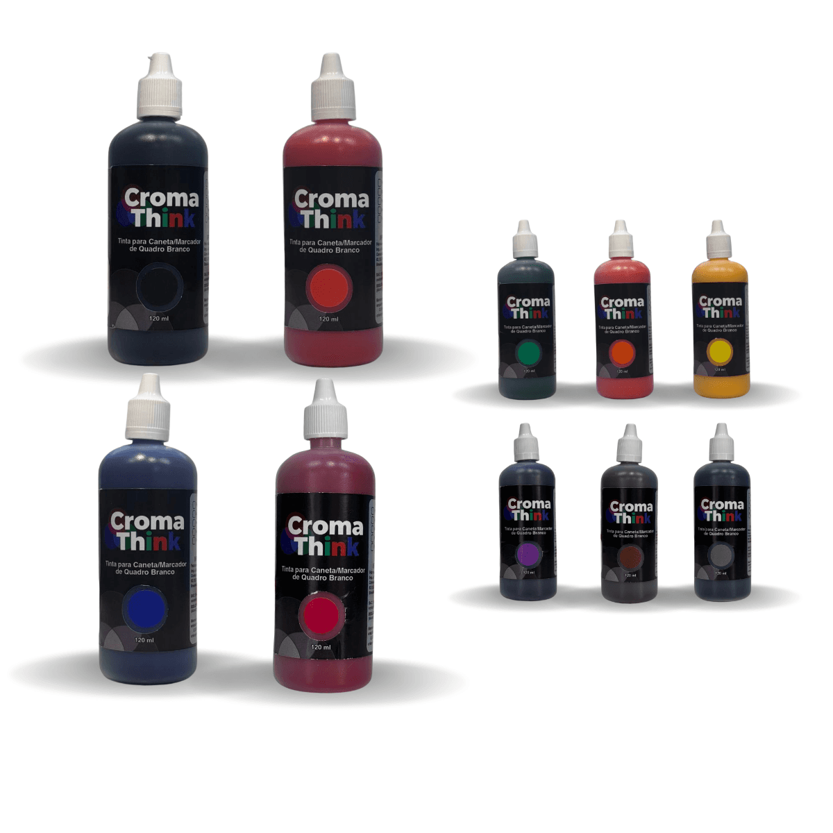 Refil Tinta Caneta para Quadro Branco 120ml 4UN -Escolha Cor